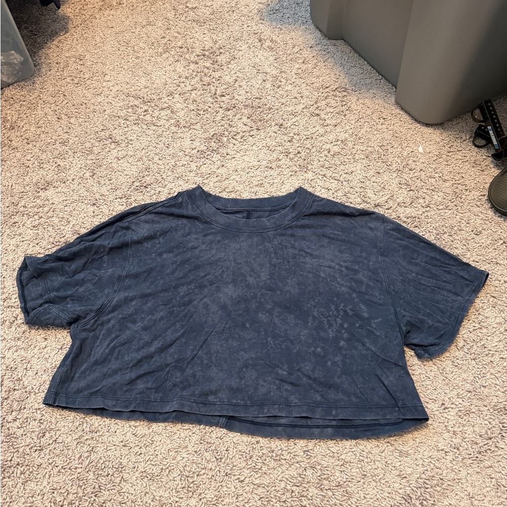 Lululemon women’s all yours cropped tee tie dye wash size *6